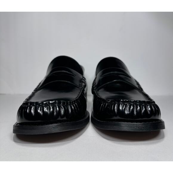 Zara Black Leather Loafers Size 40 - Picture 2 of 9